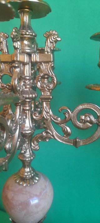 Pareja Candelabros Bronce Lancini Italia