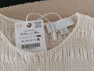 Top Zara Kids blanco fruncido