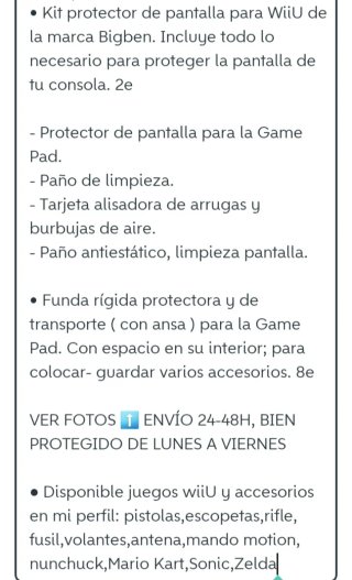 NUEVO. Funda+ Protector Pantalla Game Pad- WiiU