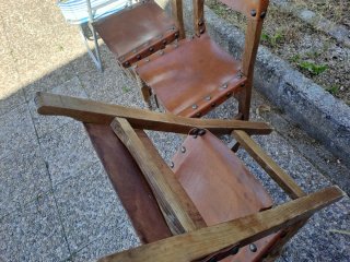 Sillas Castellanas Piel y Madera (6 uds)