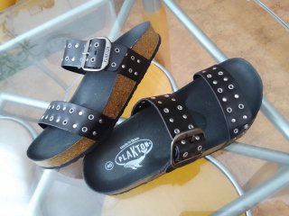 Sandalias piel negras 40
