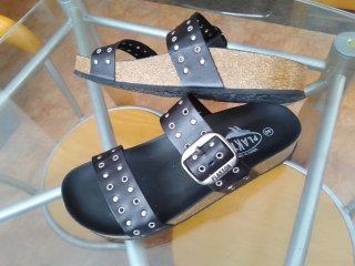 Sandalias piel negras 40