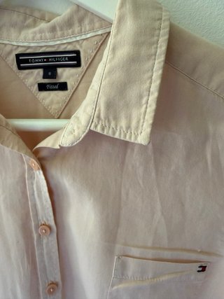 Tommy Hilfiger Pink Button-Up Shirt Women Size S