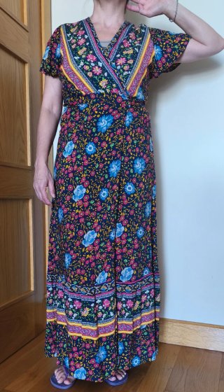 Vestido largo estampado floral azul Alelly