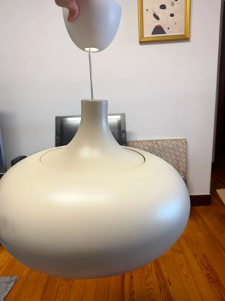 Lámpara colgante beige/blanca