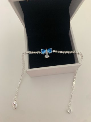 Pulsera Pandora Lazo Azul Brillantes