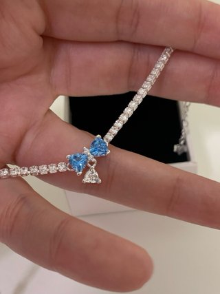 Pulsera Pandora Lazo Azul Brillantes