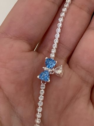 Pulsera Pandora Lazo Azul Brillantes