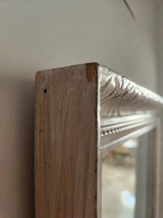 Espejo de pared madera tallada blanco