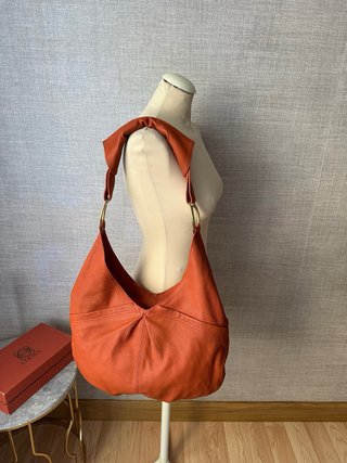 Bolso de piel Lupo naranja