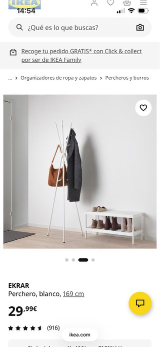 Perchero EKRAR IKEA blanco