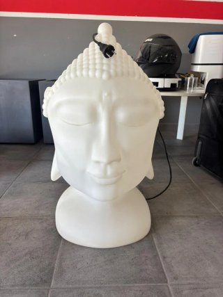 Lámpara Cabeza Buda XL Blanca Decorativa
