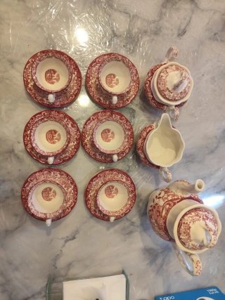 Juego de café La Cartuja Rosa