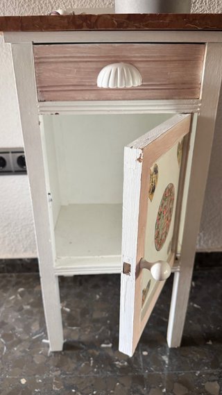 Mesita auxiliar vintage mármol