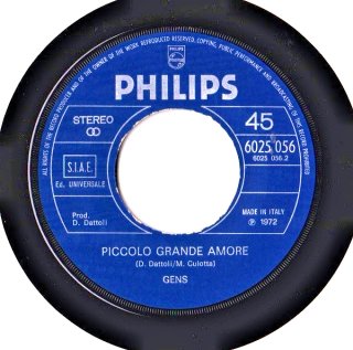 GENS Per Chi / Piccolo Grande Amore 45 Giri 1972