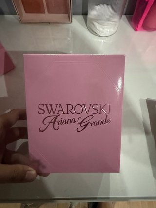 Conjunto Swarovski Corazón Plata y Rosa