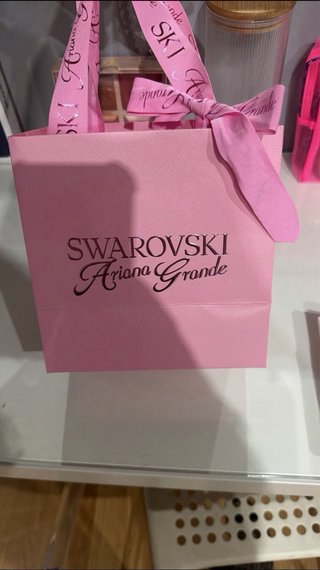 Conjunto Swarovski Corazón Plata y Rosa