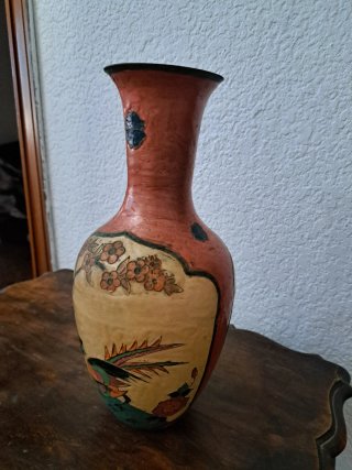 Jarrón chino de cerámica y terracota