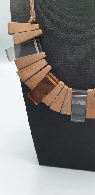 Collana Vintage Legno Indonesiana Raggera