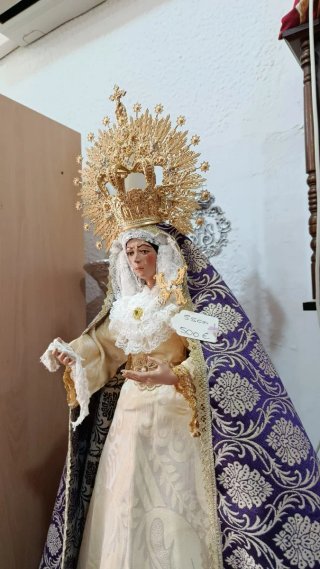 Virgen Dolorosa 55 cm candelero imagen de vestir