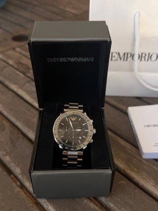 Reloj Emporio Armani Negro y Plateado