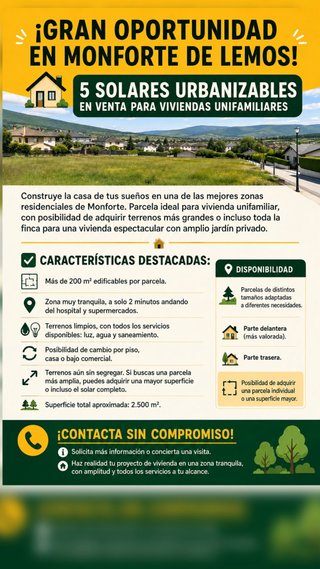 ¡GRAN OPORTUNIDAD EN MONFORTE DE LEMOS!