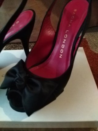 Sandalias de fiesta Sacha London Negro Tacon Slin