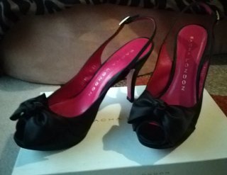 Sandalias de fiesta Sacha London Negro Tacon Slin