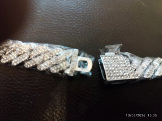 Collar Cubano estilo Hip hop de Plata maciza S925.