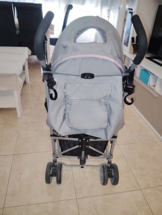 Silla de paseo Asalvo gris y rosa