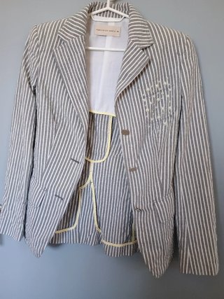 Blazer Rayas Perlas Talla 38