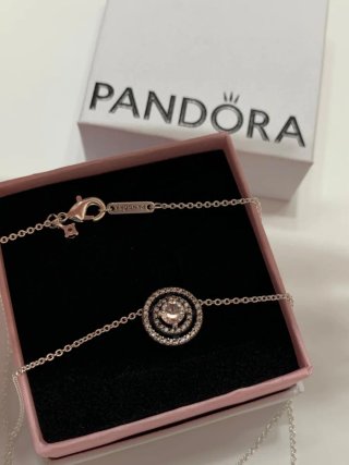 Collar Pandora Círculos Brillantes Plata