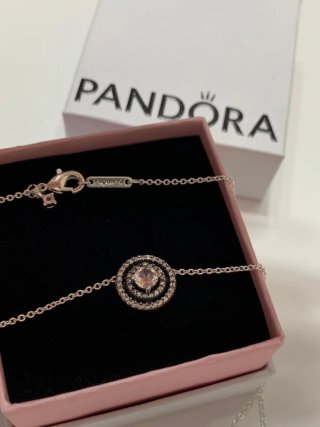 Collar Pandora Círculos Brillantes Plata