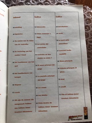 Manual Indiana Jones Greatest Adventures PAL EUR