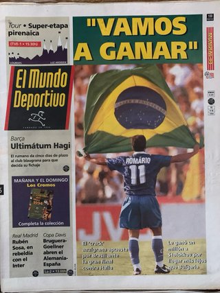 Lote 4 periódicos finales Mundial fútbol
