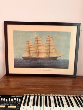 Cuadro Náutico Barco Vela Marco Madera