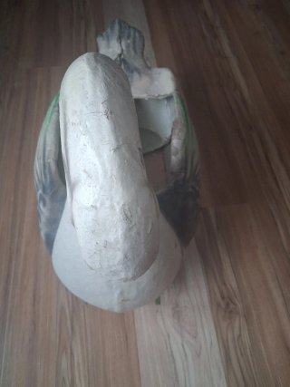 Cisne balancín infantil antiguo de papel maché