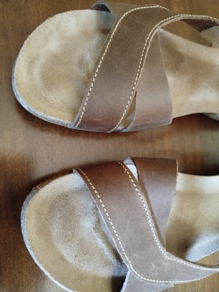Sandalias Inter Bios Piel Talla 38 Marrón/Beige