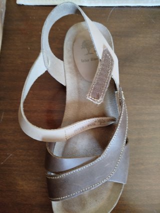 Sandalias Inter Bios Piel Talla 38 Marrón/Beige