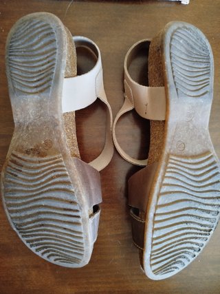 Sandalias Inter Bios Piel Talla 38 Marrón/Beige
