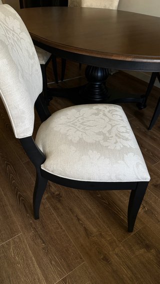Mesa comedor Ethan Allen + 4 sillas, extensible.