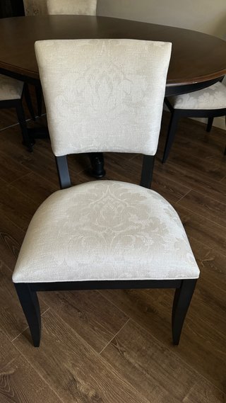 Mesa comedor Ethan Allen + 4 sillas, extensible.