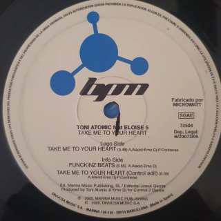 Vinilo Toni Atomic Feat. Eloise Vol. 5