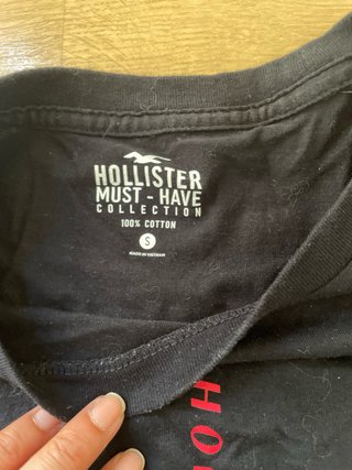 Camiseta Hollister manga larga negra