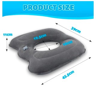 Cojín Ortopédico Inflable Negro. Sin estrenar.
