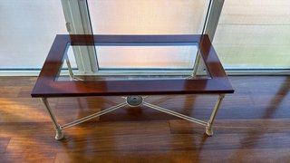 Mesita de salón madera y cristal
