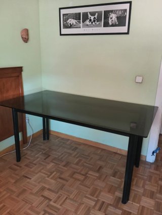 Mesa de comedor cristal negra