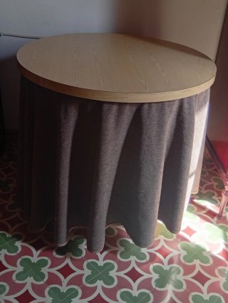 Mesa camilla redonda madera y tela