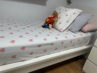 Estructura cama blanca + colchón 90x190