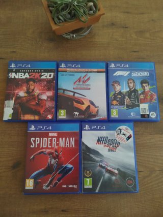 Lote 5 Juegos PS4: NBA 2K, F1 2021, Spider-Man